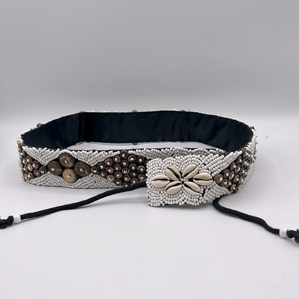 Cowrie shell beaded belt